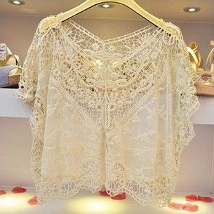 Fashion Beige Sweet Cute Crochet